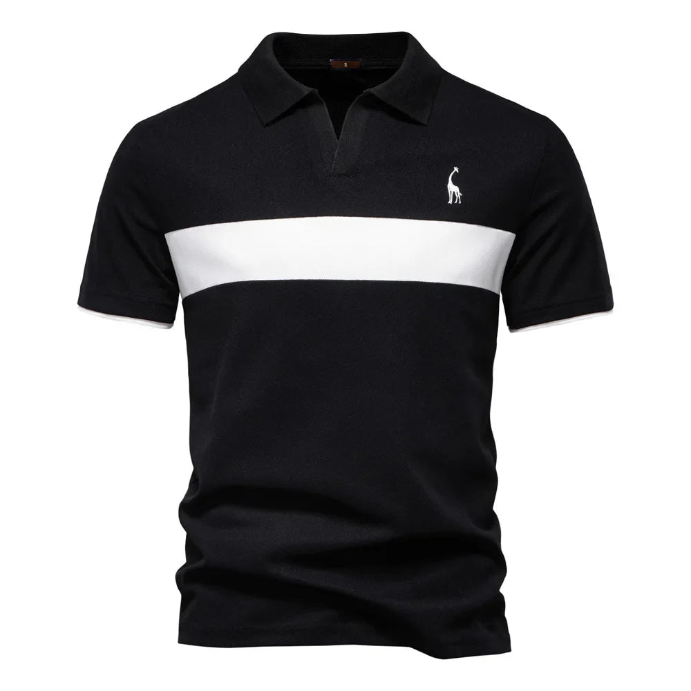 Herr Kortärmad Polo Skjorta Bomull Klassisk Design