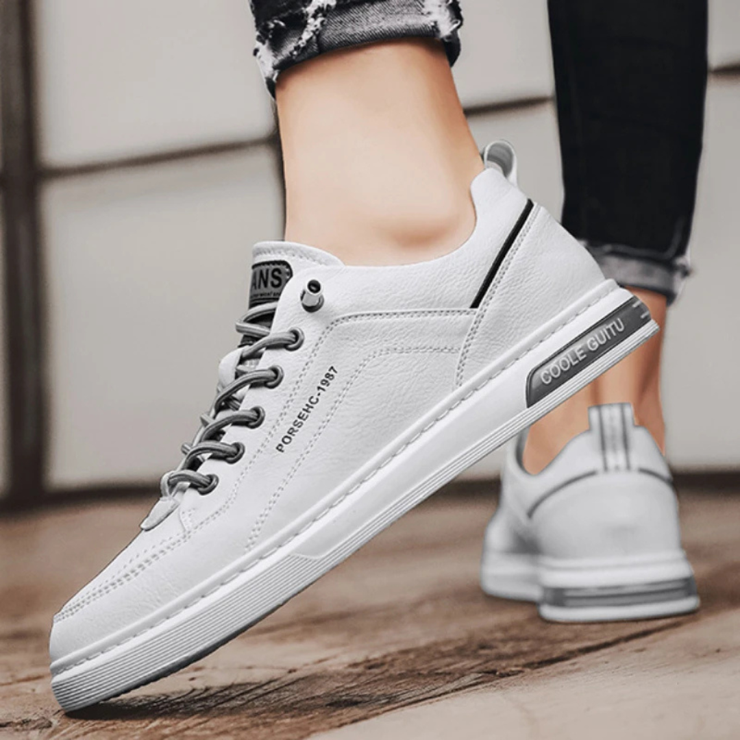 Herr Läder Sneakers Retroinspirerade för Stil och Komfort