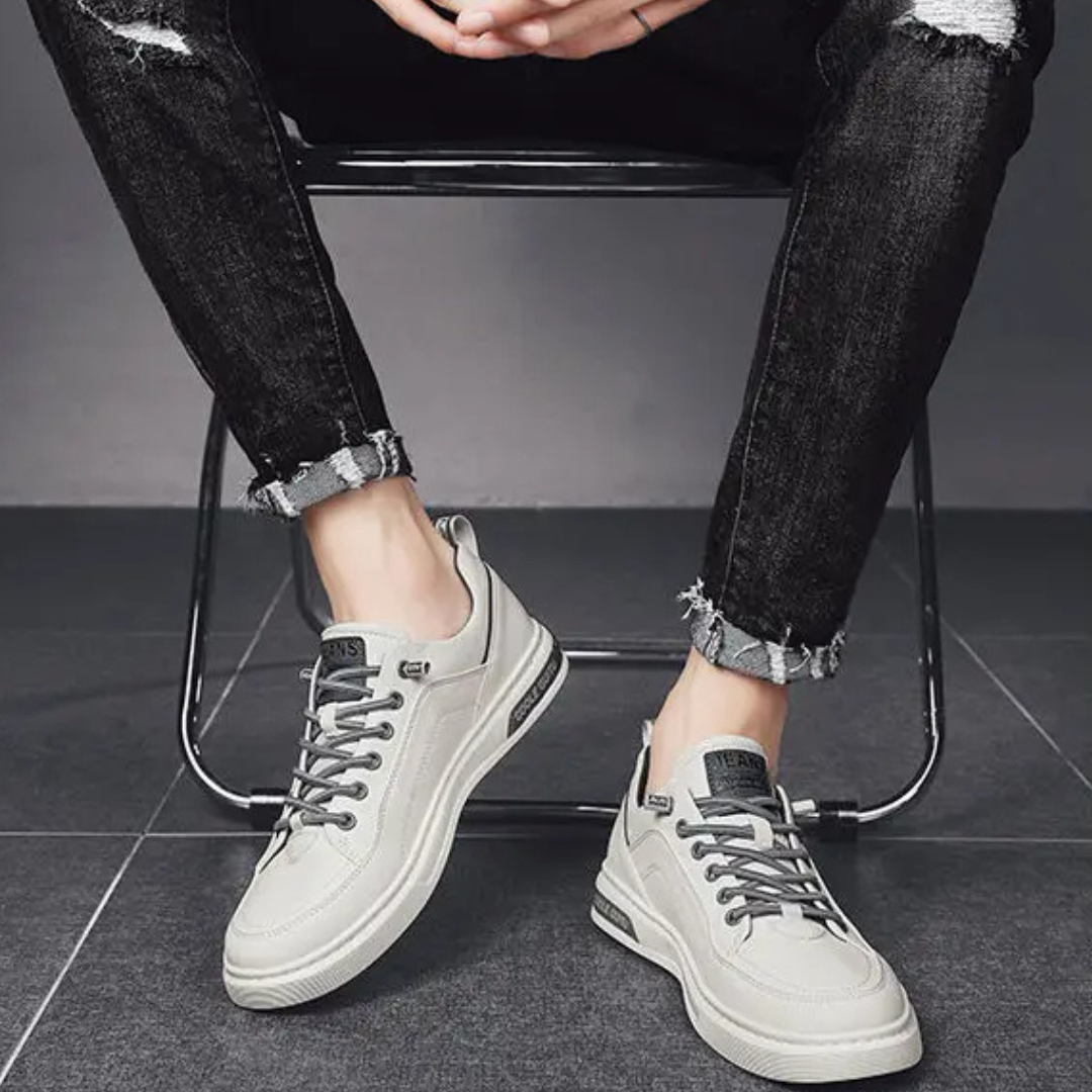 Herr Läder Sneakers Retroinspirerade för Stil och Komfort