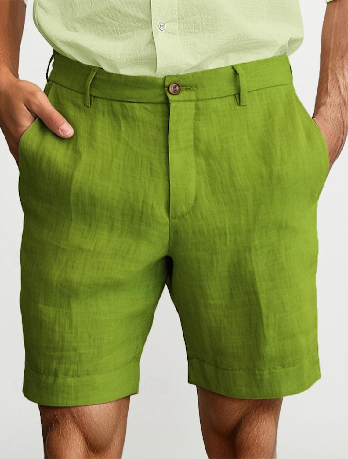 Herr Linne Shorts Sommar Lätt Material