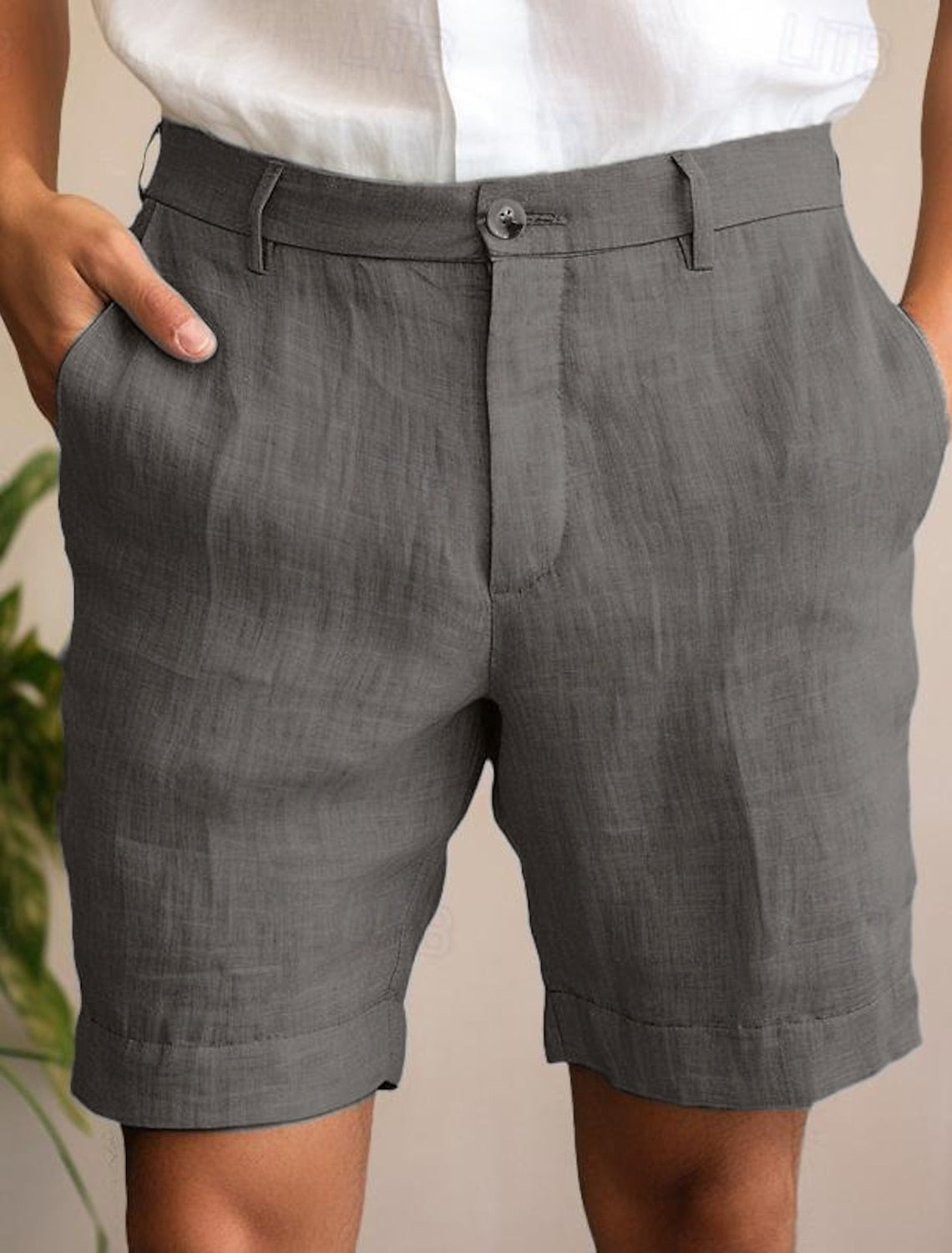 Herr Linne Shorts Sommar Lätt Material