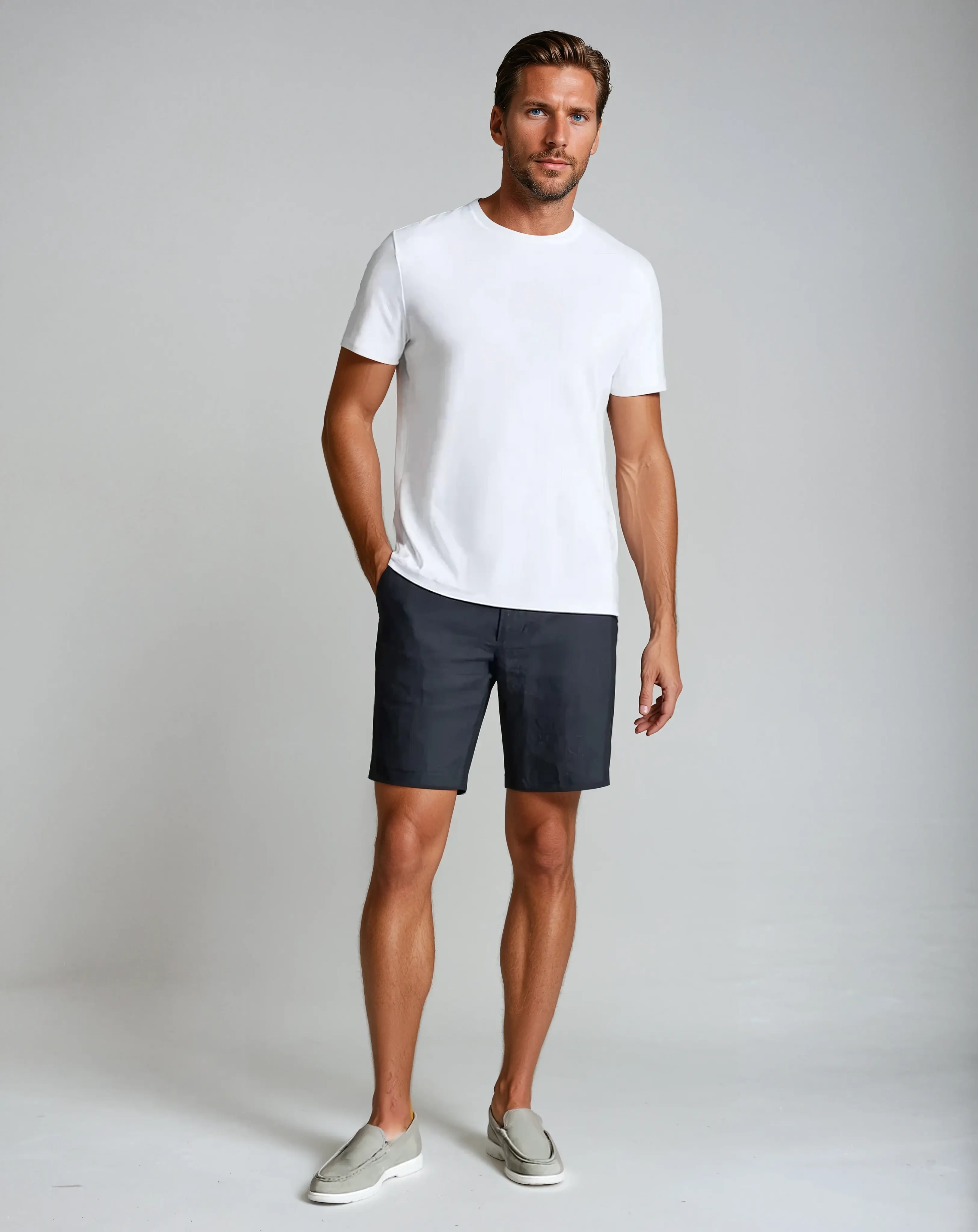 Herr Linneshorts 100% Lin Minimalistisk Design