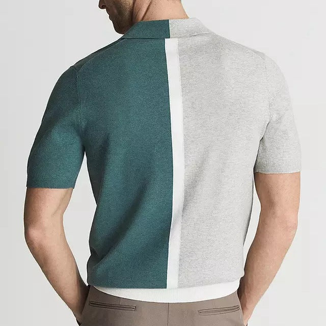 Herr Polo med Kontrastdetaljer, Slim Fit