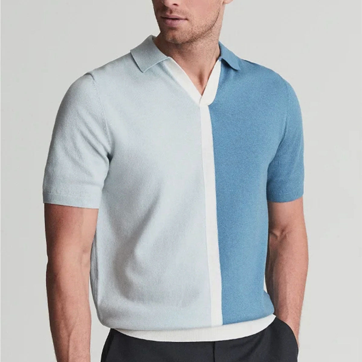 Herr Polo med Kontrastdetaljer, Slim Fit