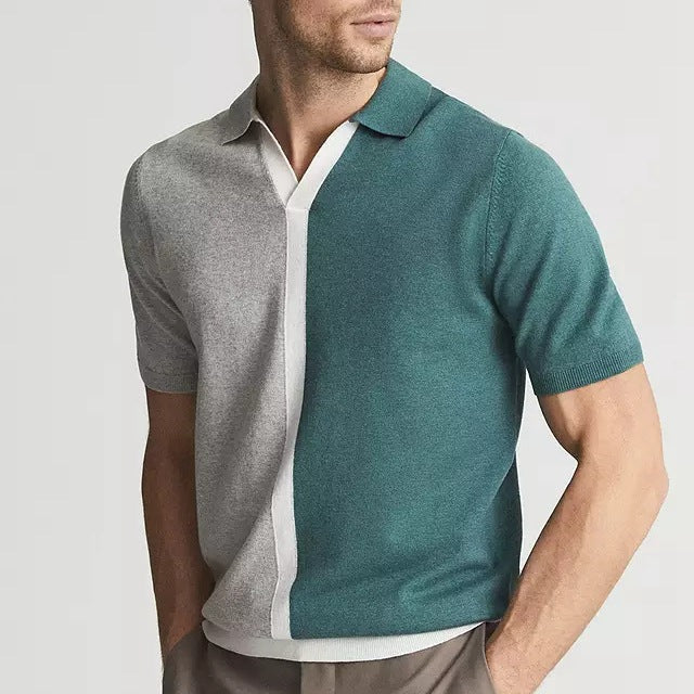 Herr Polo med Kontrastdetaljer, Slim Fit