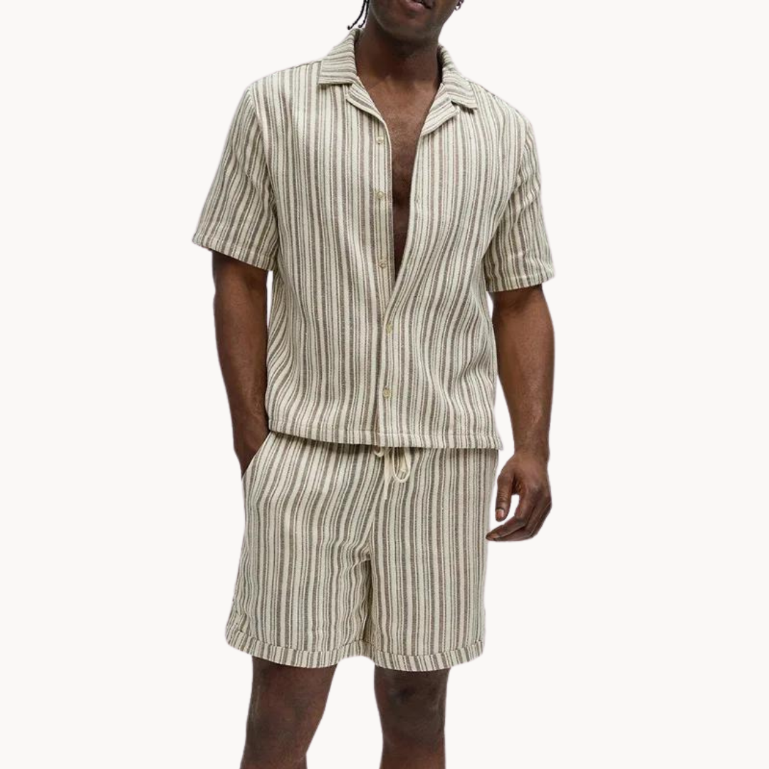 Herr Polo och Shorts Set - Sommarkläder för Avslappnad Stil