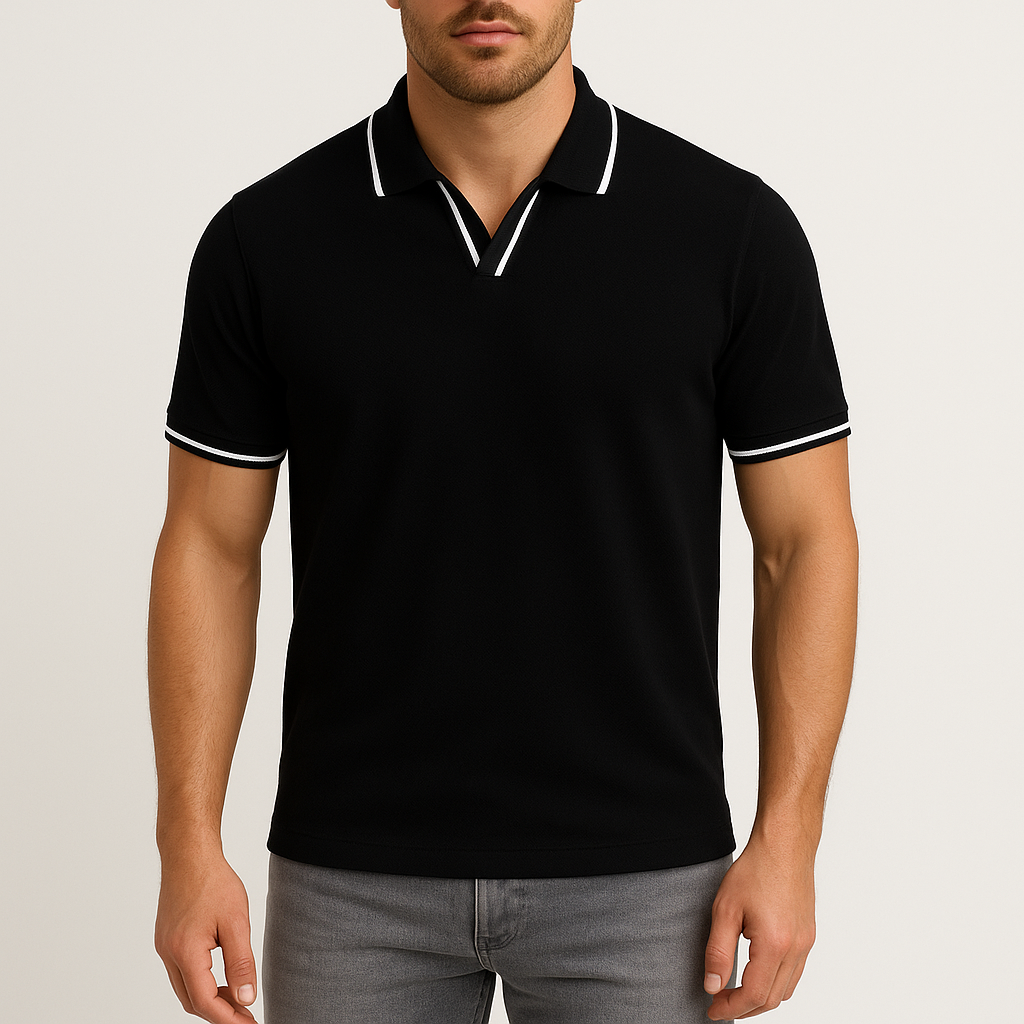 Herr Poloskjorta – Slim Fit med Kontrastdetaljer