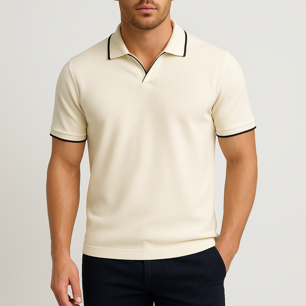 Herr Poloskjorta – Slim Fit med Kontrastdetaljer