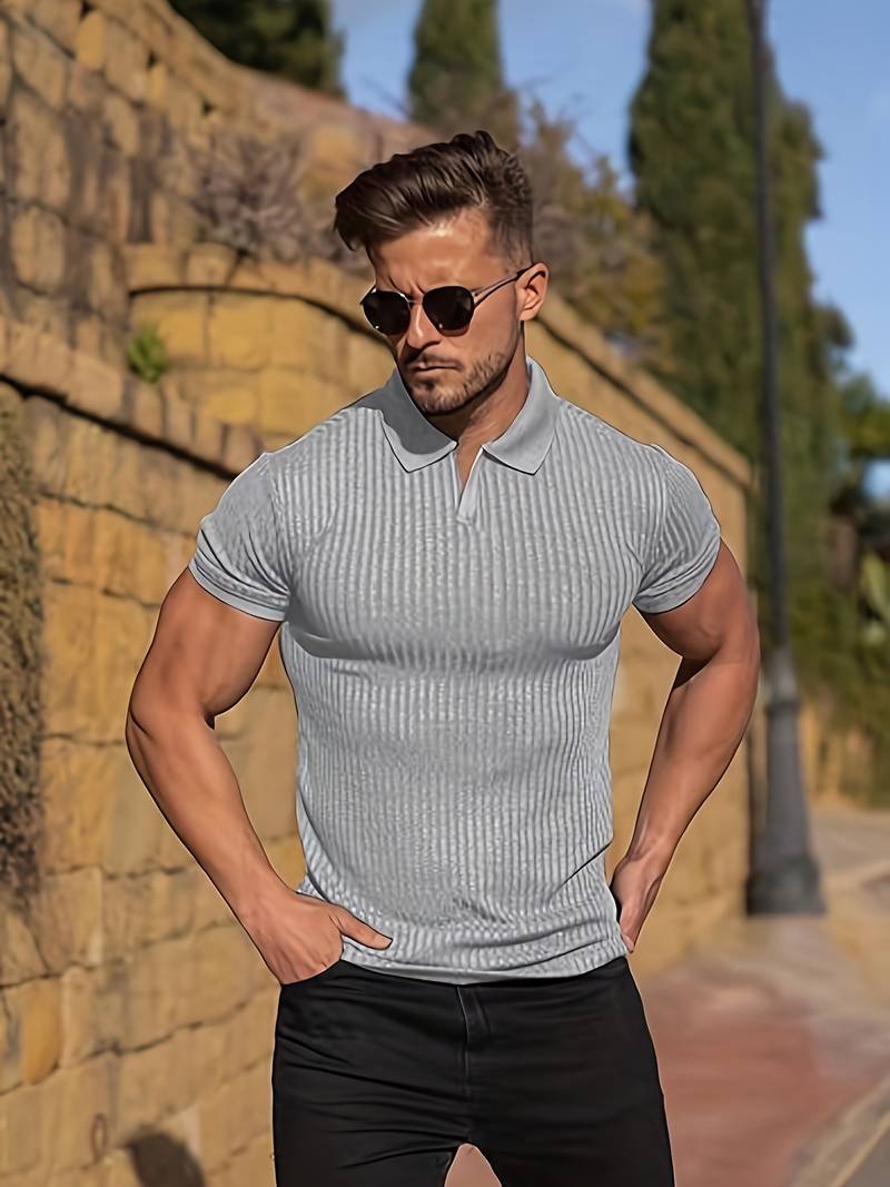 Herr Ribbad Skjorta Bomull Slim Fit
