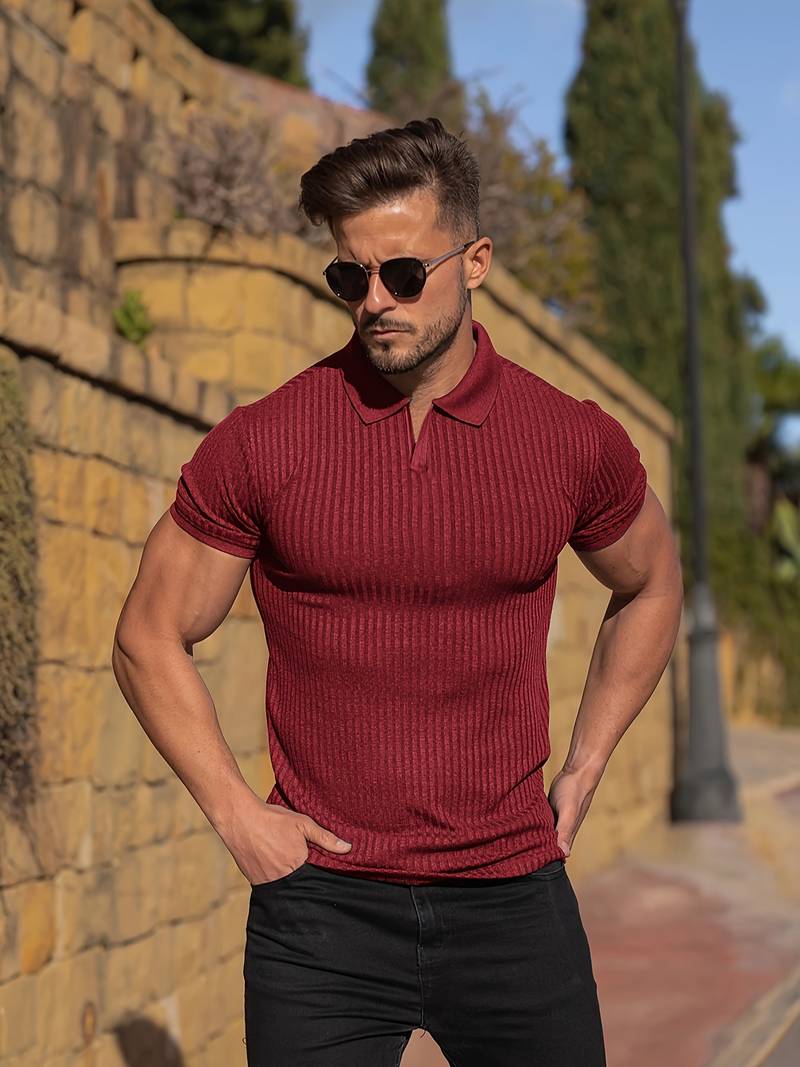 Herr Ribbad Skjorta Bomull Slim Fit