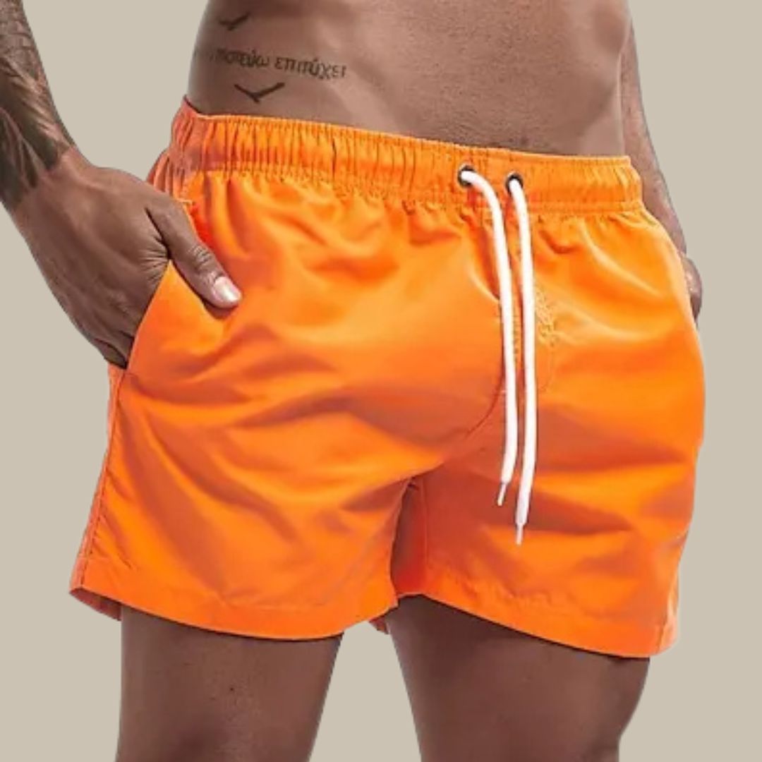 Herr Snabbtorkande Badshorts med Justerbar Midja