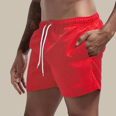 Herr Snabbtorkande Badshorts med Justerbar Midja