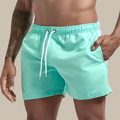 Herr Snabbtorkande Badshorts med Justerbar Midja