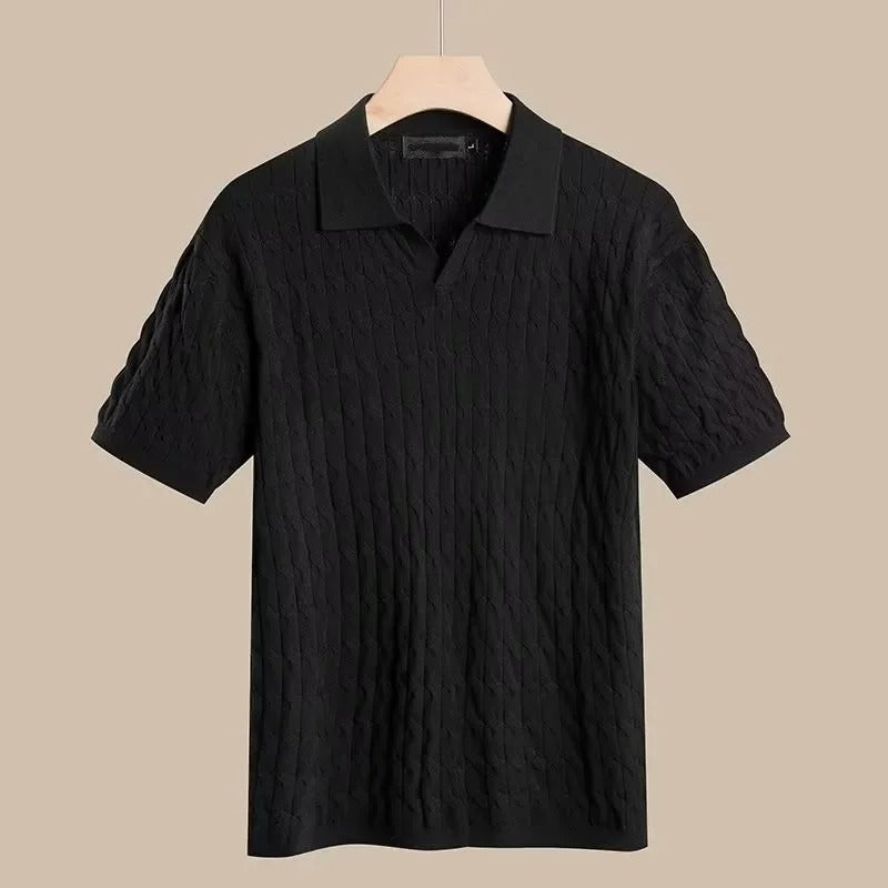 Herr Stickad Bomull Polo Skjorta