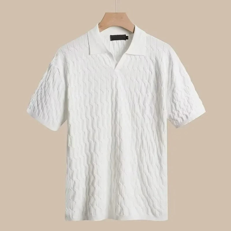Herr Stickad Bomull Polo Skjorta