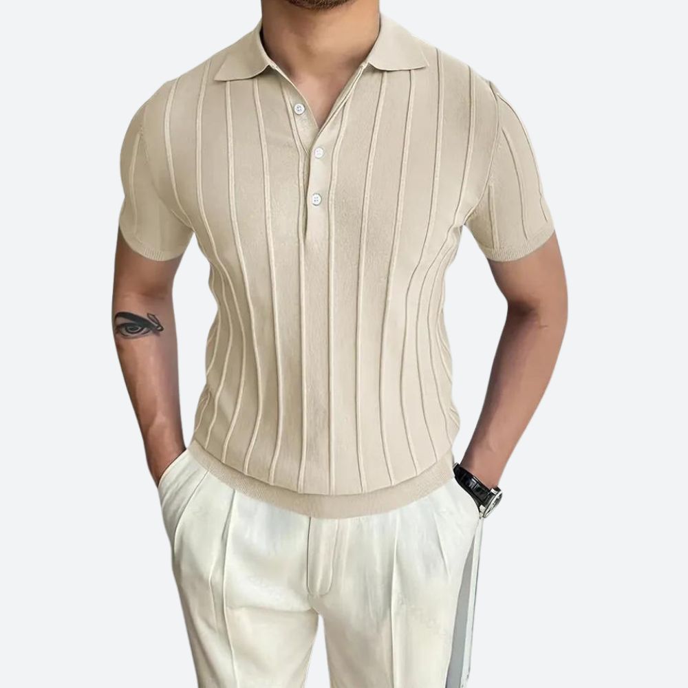 Herr Stretch Poloshirt V-Neck