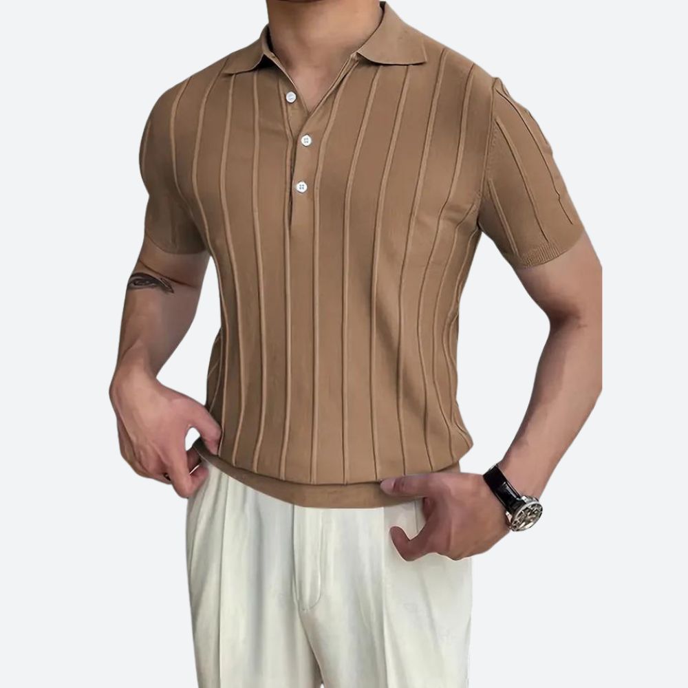 Herr Stretch Poloshirt V-Neck