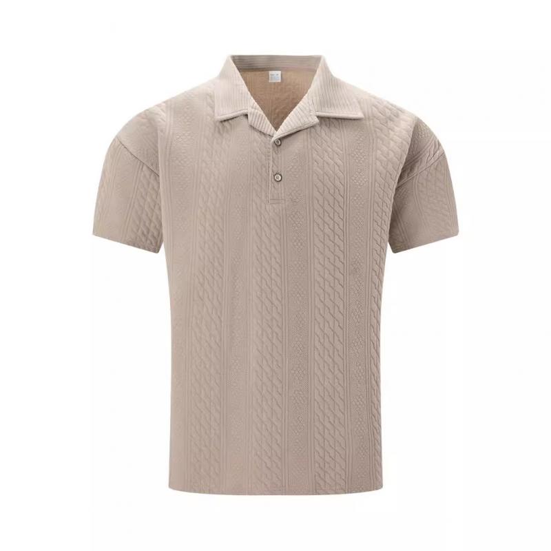 Herr kortärmad jacquard piké