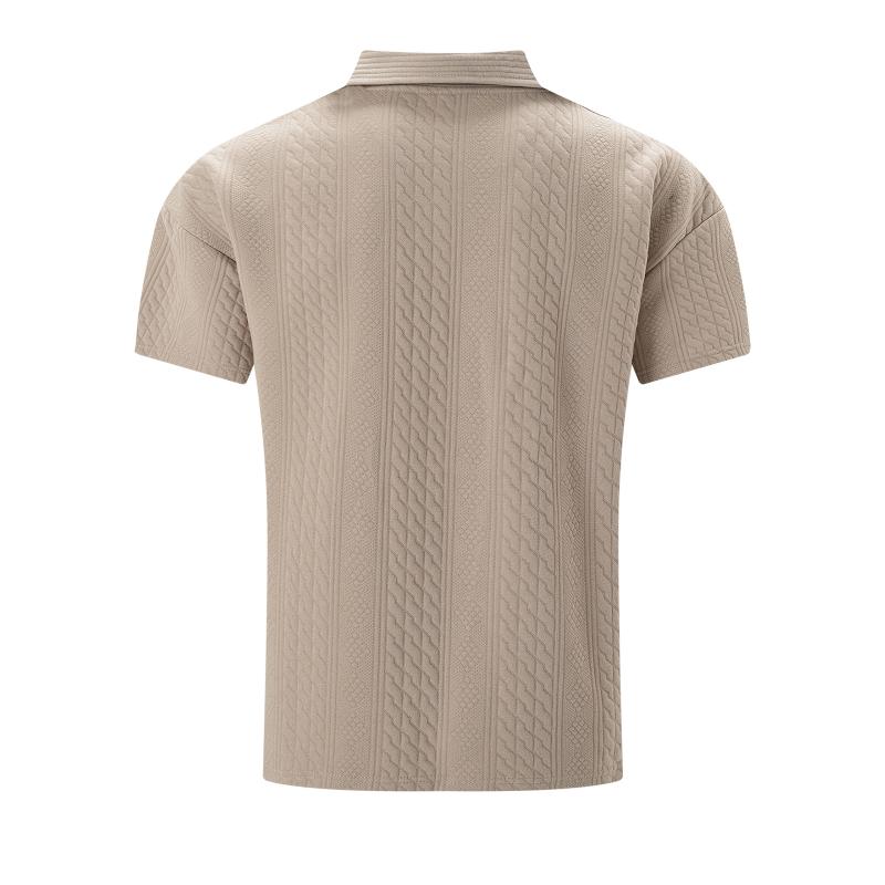 Herr kortärmad jacquard piké