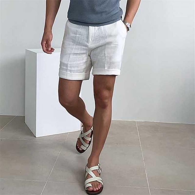 Herr strandshorts i linne – Klassisk och luftig sommarstil