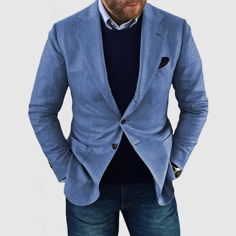 Herr Blazer med Tidlös Design för Alla Tillfällen 0