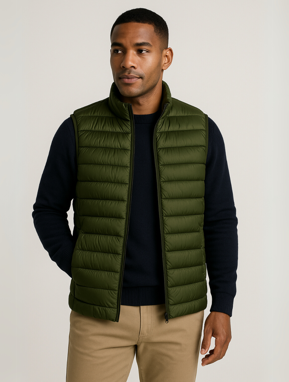 Herr Quiltad Bodywarmer med Minimalistisk Design 0