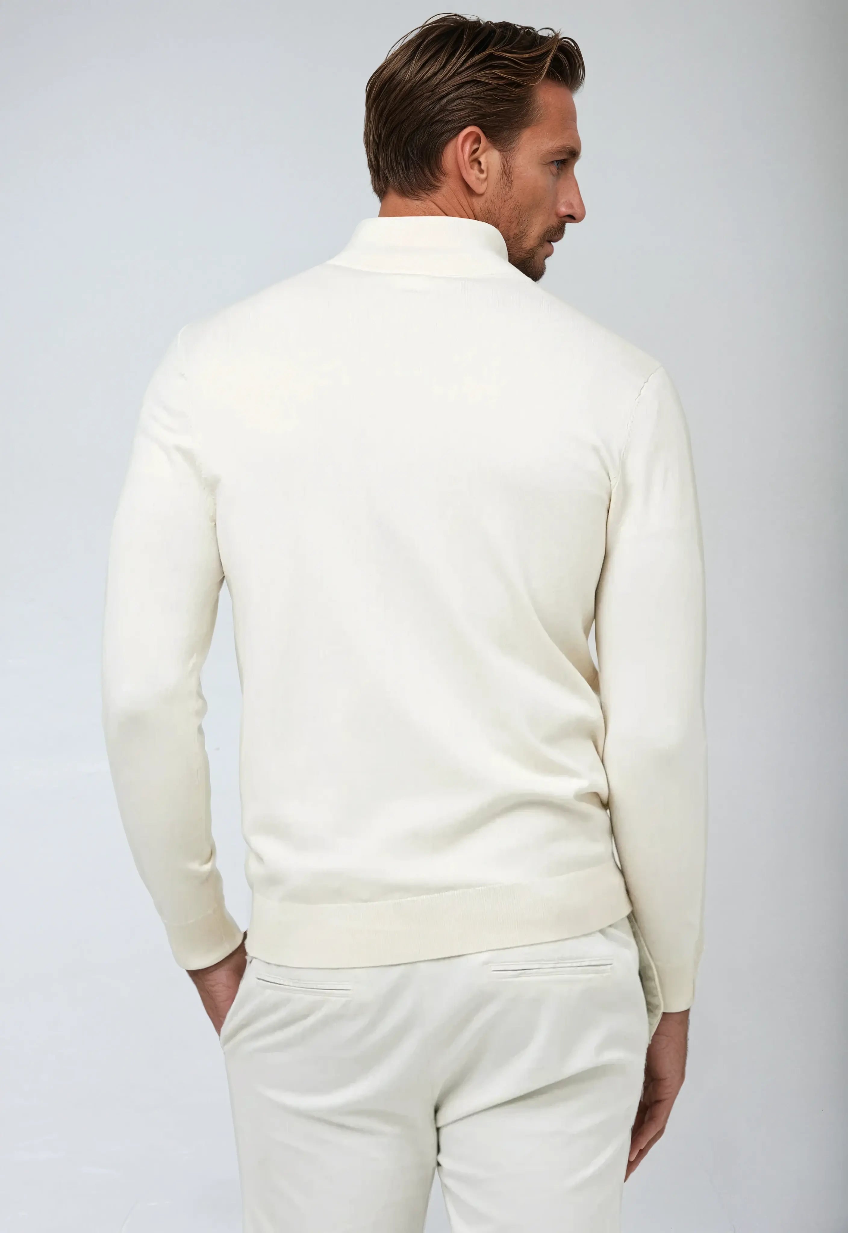 Herr Sweatshirt med Halv Dragkedja - Avslappnad Passform 1
