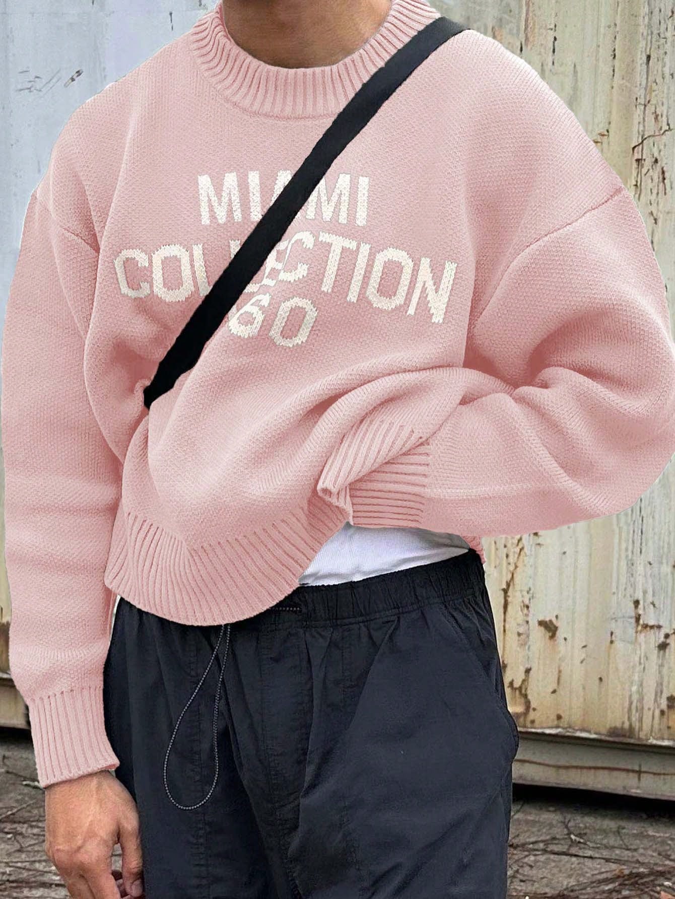 Herr Tröja Rund Halströja med Streetstyle och Ledig Passform 1