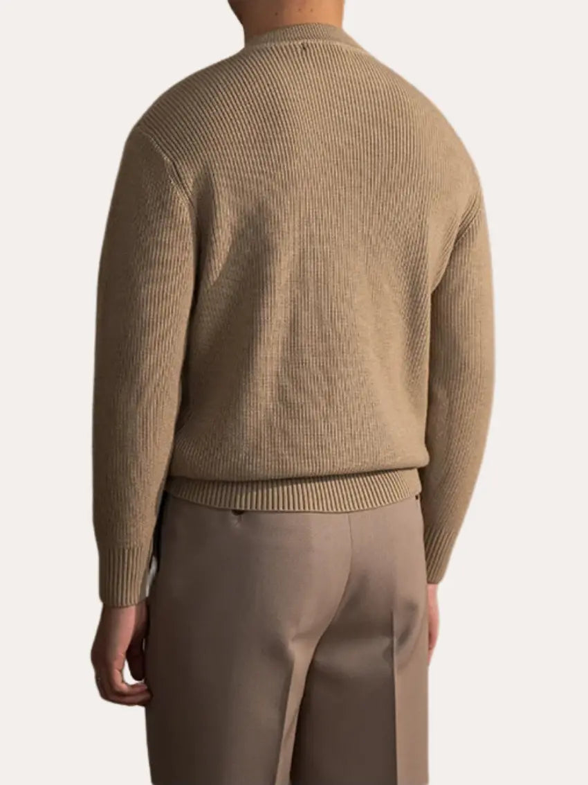Herr Tröja med O-Hals och Ribbad Design för Alla Tillfällen 1