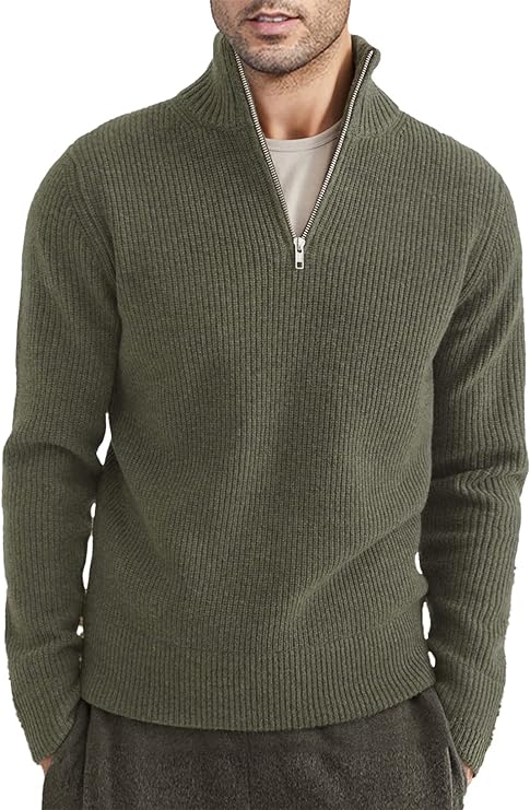 Herr Zipper Pullover Med Italiensk Design 0
