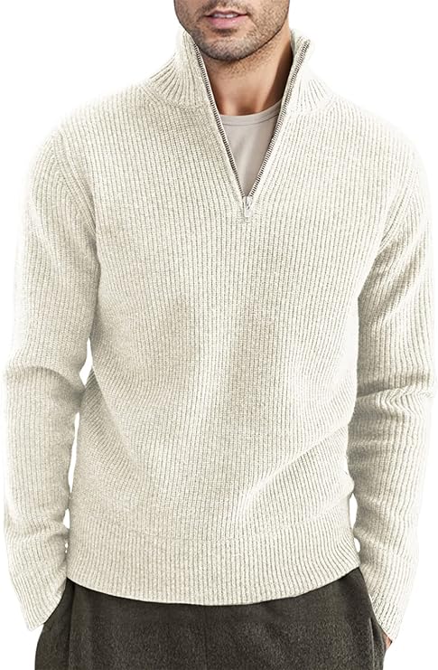 Herr Zipper Pullover Med Italiensk Design 10