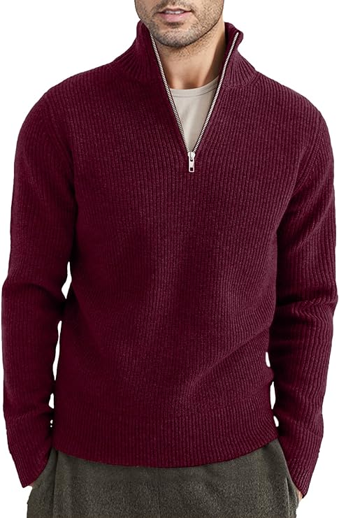 Herr Zipper Pullover Med Italiensk Design 11