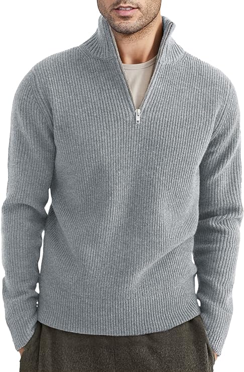 Herr Zipper Pullover Med Italiensk Design 12