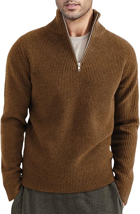 Herr Zipper Pullover Med Italiensk Design 14