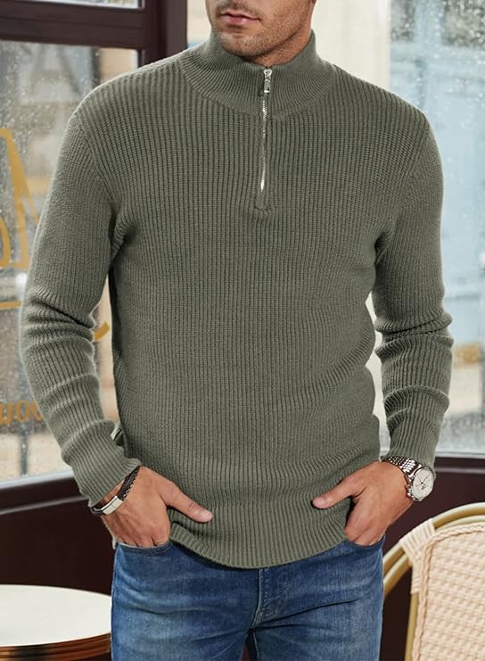 Herr Zipper Pullover Med Italiensk Design 3