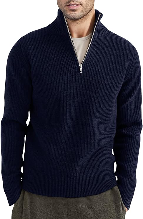 Herr Zipper Pullover Med Italiensk Design 8