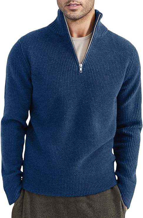 Herr Zipper Pullover Med Italiensk Design 9