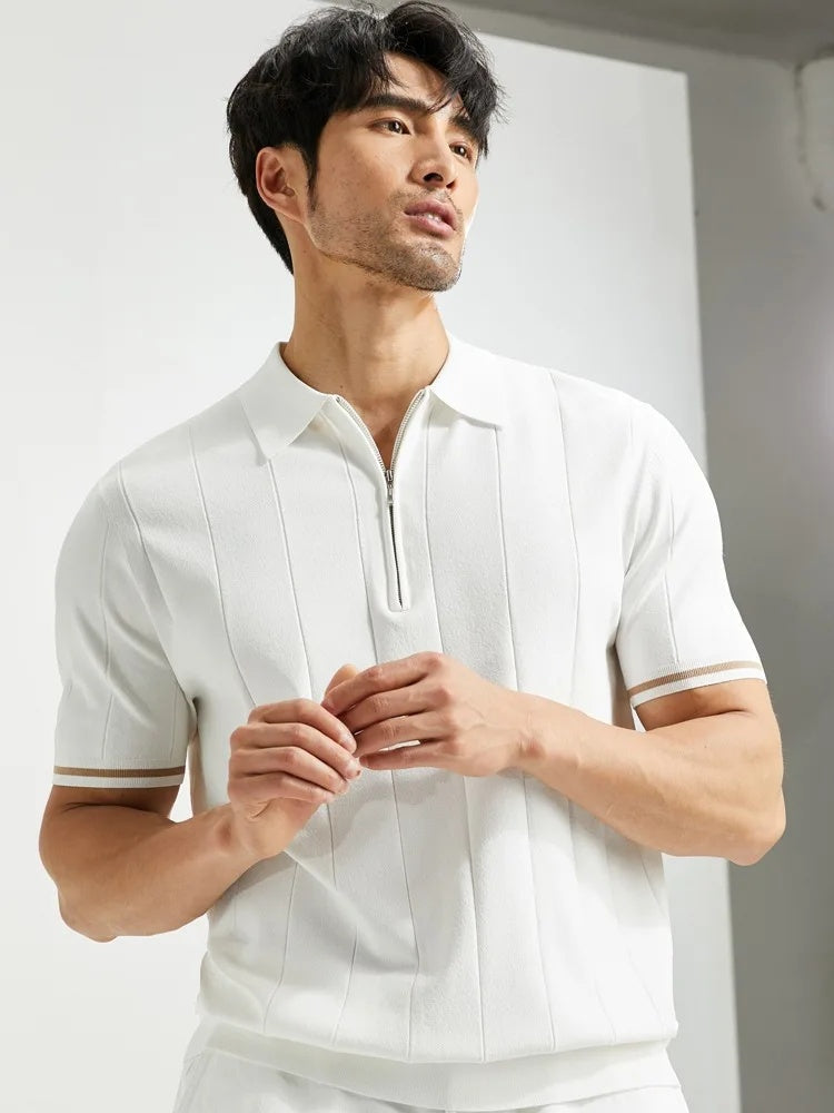 Herrar Polyester Kortärmad Poloskjorta Slim Fit