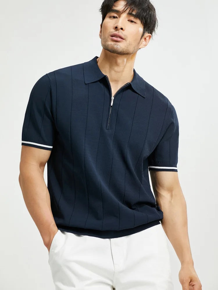 Herrar Polyester Kortärmad Poloskjorta Slim Fit