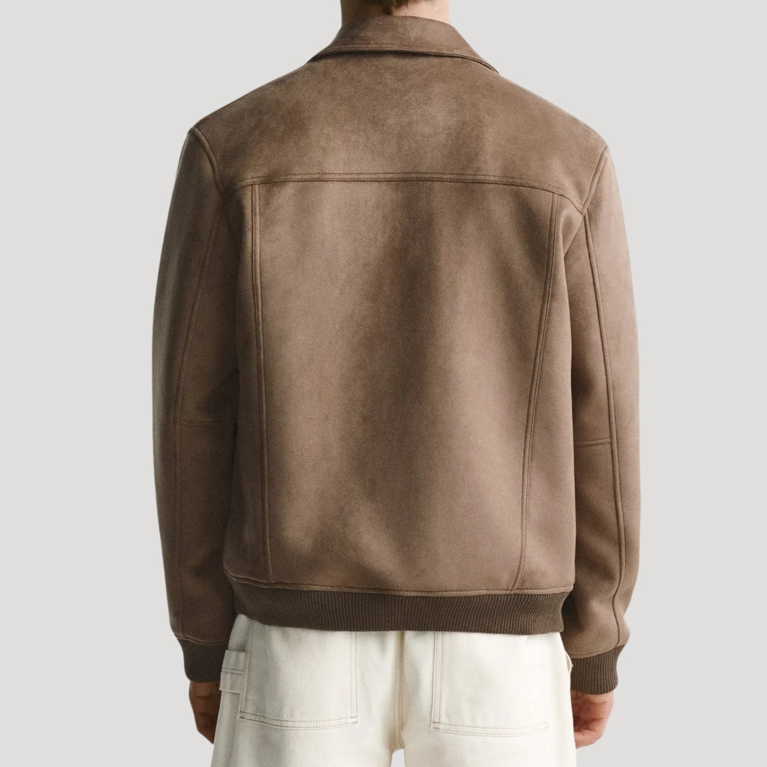 Herrarnas Suede Bomberjacka med Stilren Design 7