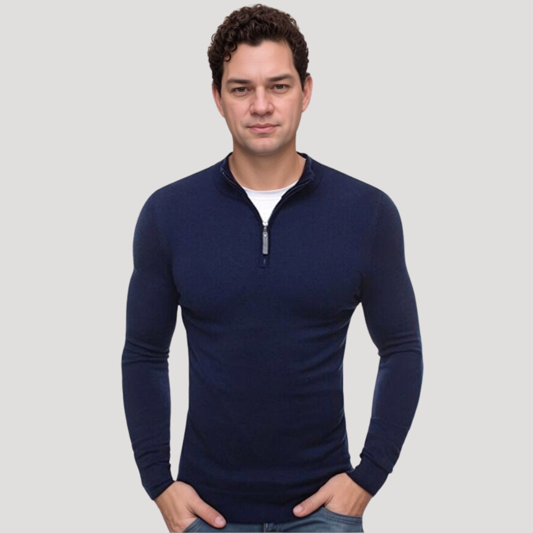 Herrars Halvdraget Tröja - Lättviktig Casual Sweater 1
