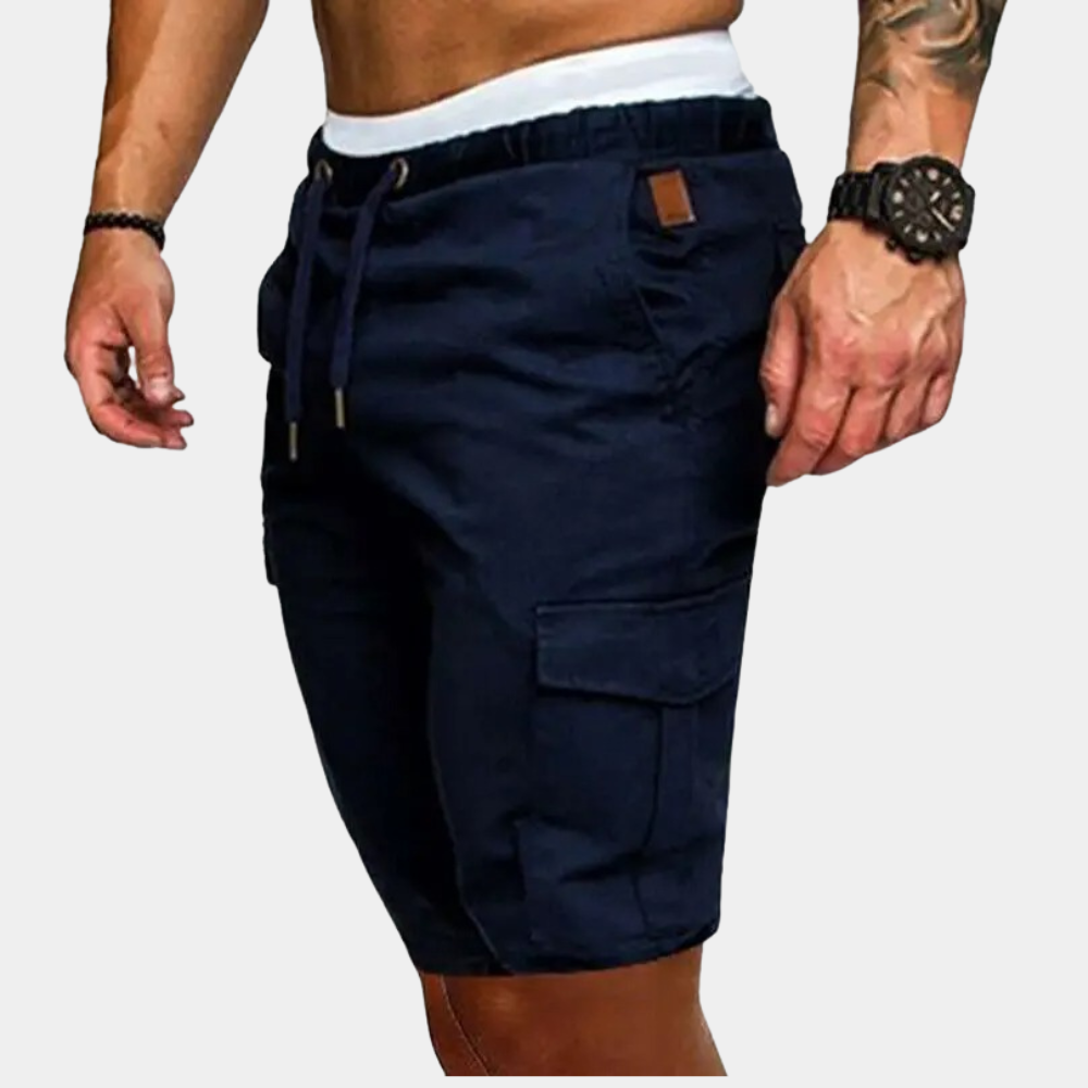 Herren Bomullsshorts med Elastisk Midja