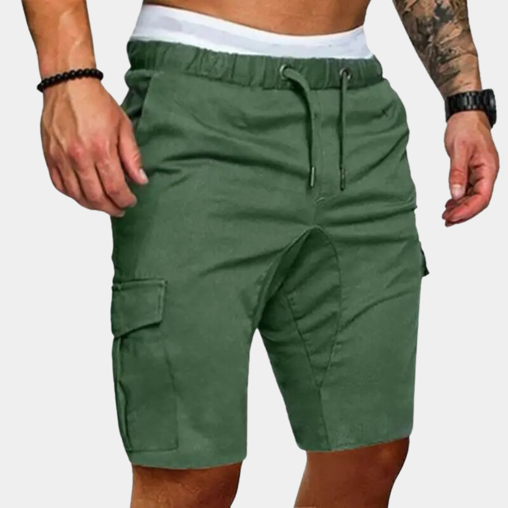 Herren Bomullsshorts med Elastisk Midja
