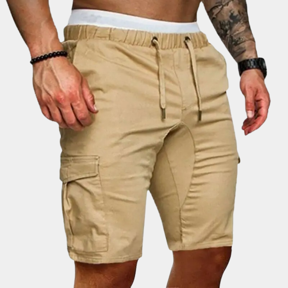 Herren Bomullsshorts med Elastisk Midja