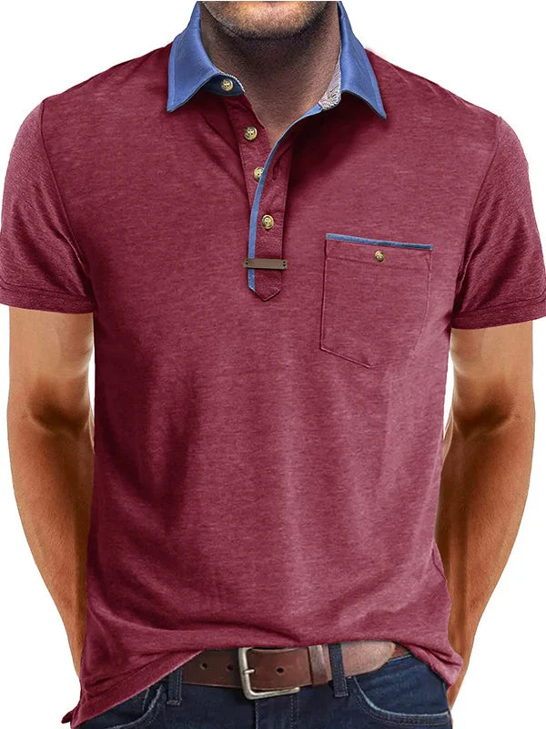 Herren Polo Andningsbart Tyg Sommar