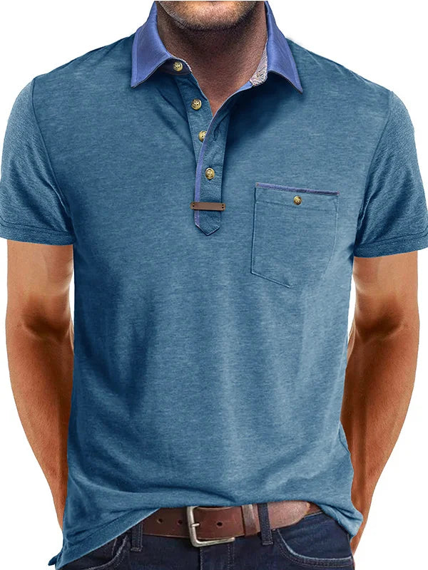 Herren Polo Andningsbart Tyg Sommar