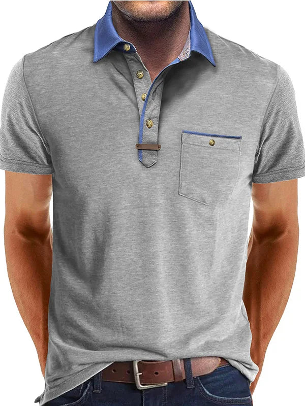 Herren Polo Andningsbart Tyg Sommar