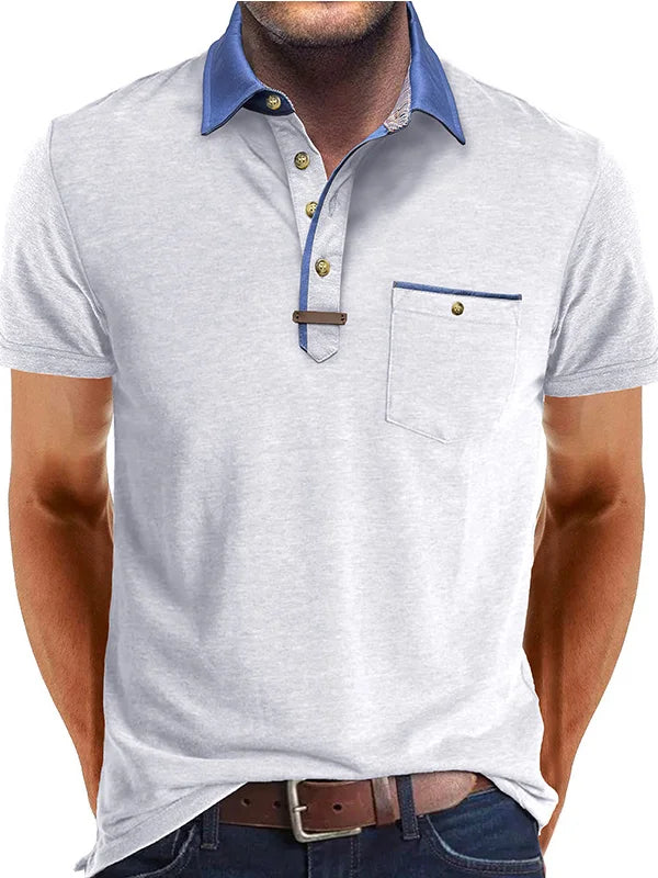 Herren Polo Andningsbart Tyg Sommar
