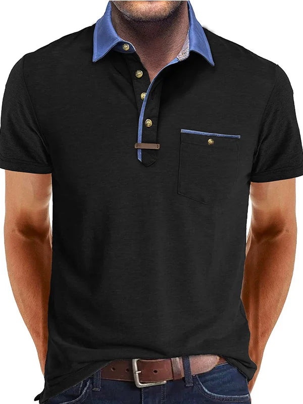 Herren Polo Andningsbart Tyg Sommar