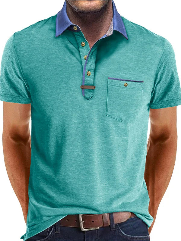 Herren Polo Andningsbart Tyg Sommar